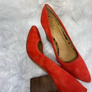 Crown Vintage Red Suede Heels